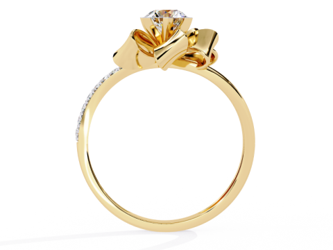 Printable 3D jewelry model of Solitaire Lady Ring with Diamond 3D मॉडल