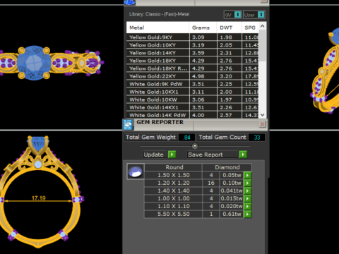 Printable 3D jewelry model of Solitaire Lady Ring with Diamond Model 3D