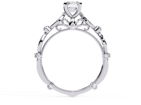Printable 3D jewelry model of Solitaire Lady Ring with Diamond Model 3D