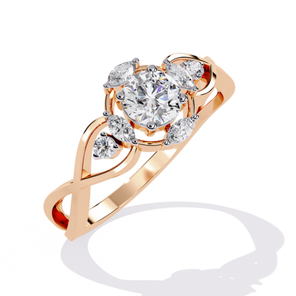 Printable 3D jewelry model of Solitaire Lady Ring with Diamond 3D Model .c4d .max .obj .3ds .fbx .stl .blend