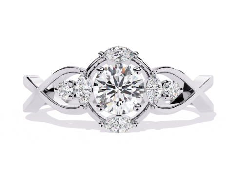 Printable 3D jewelry model of Solitaire Lady Ring with Diamond 3D Model