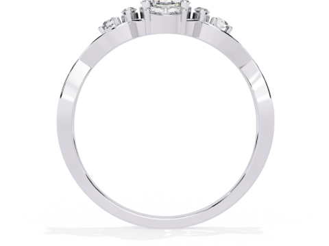 Printable 3D jewelry model of Solitaire Lady Ring with Diamond 3D Model