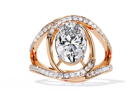 3D-модель ювелирного украшения Solitaire Lady Ring с бриллиантом для печати 3D Модель