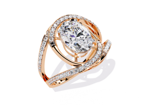 Printable 3D jewelry model of Solitaire Lady Ring with Diamond Modelo 3D