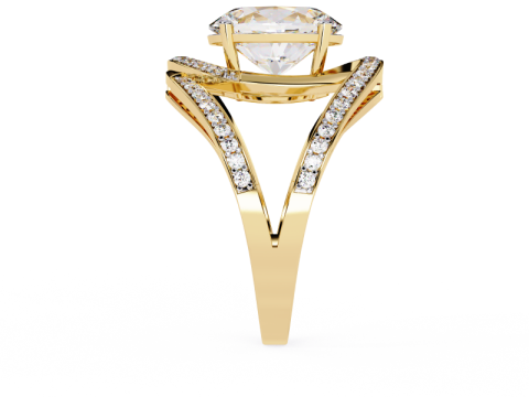 Printable 3D jewelry model of Solitaire Lady Ring with Diamond Modelo 3D