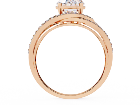 Printable 3D jewelry model of Solitaire Lady Ring with Diamond Modelo 3D