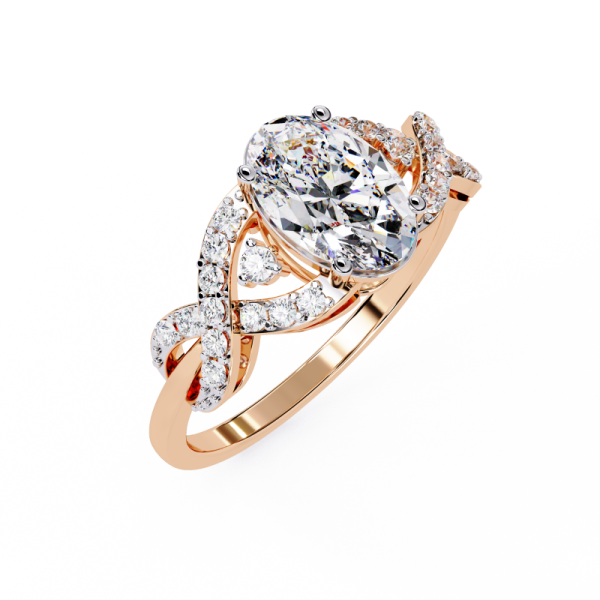 Printable 3D jewelry model of Solitaire Lady Ring with Diamond 3D Model .c4d .max .obj .3ds .fbx .stl .blend 