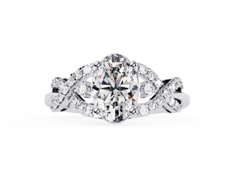 Printable 3D jewelry model of Solitaire Lady Ring with Diamond 3D Model