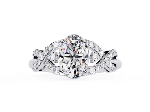 Printable 3D jewelry model of Solitaire Lady Ring with Diamond 3D Model