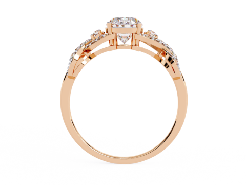 Printable 3D jewelry model of Solitaire Lady Ring with Diamond 3D Model