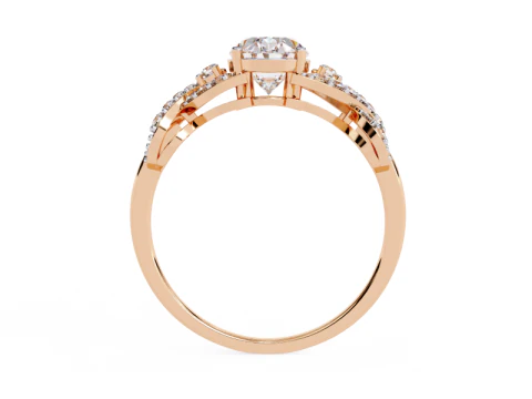 Printable 3D jewelry model of Solitaire Lady Ring with Diamond 3D Model