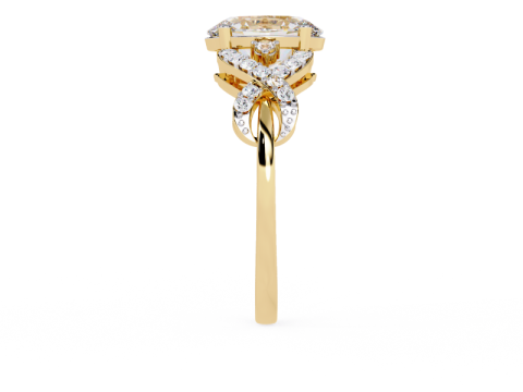 Printable 3D jewelry model of Solitaire Lady Ring with Diamond 3D Model