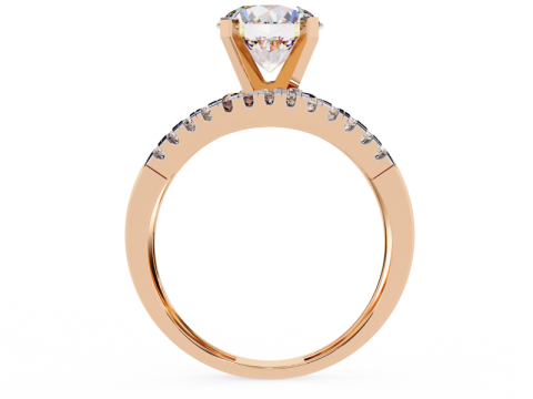 Printable 3D jewelry model of Solitaire Lady Ring with Diamond 3D मॉडल