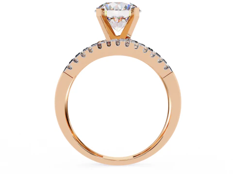 Printable 3D jewelry model of Solitaire Lady Ring with Diamond 3D Model