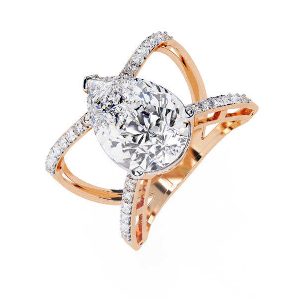 Printable 3D jewelry model of Solitaire Lady Ring with Diamond Model 3D .c4d .max .obj .3ds .fbx .stl .blend