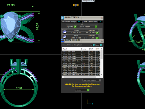 Printable 3D jewelry model of Solitaire Lady Ring with Diamond Model 3D
