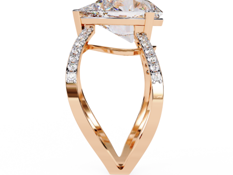 Printable 3D jewelry model of Solitaire Lady Ring with Diamond Model 3D