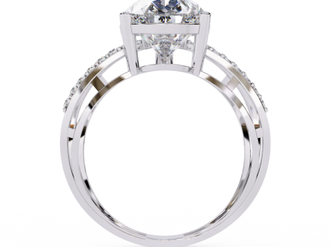 Printable 3D jewelry model of Solitaire Lady Ring with Diamond Model 3D