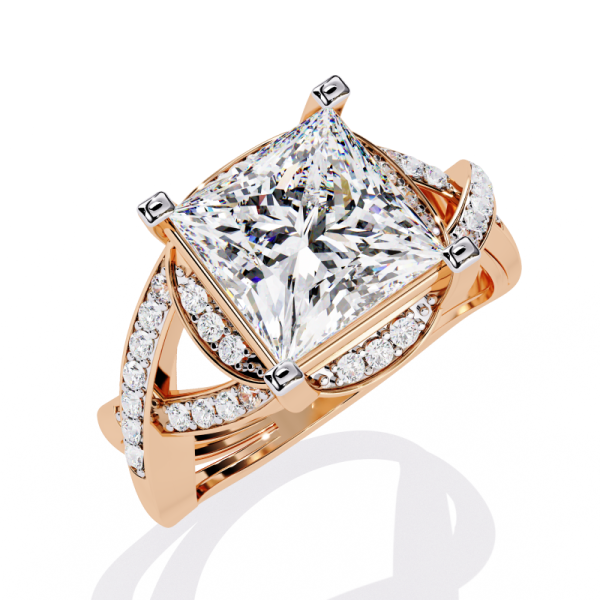 Printable 3D jewelry model of Solitaire Lady Ring with Diamond Modèle 3D .c4d .max .obj .3ds .fbx .stl .blend