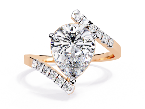 Printable 3D jewelry model of Solitaire Lady Ring with Diamond 3D मॉडल