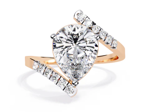 3D-модель ювелирного украшения Solitaire Lady Ring с бриллиантом для печати 3D Модель