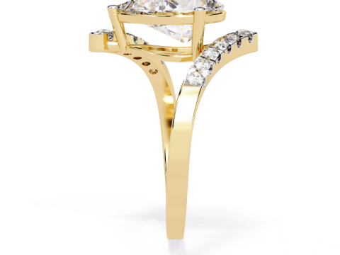 Printable 3D jewelry model of Solitaire Lady Ring with Diamond Model 3D