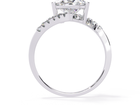 Printable 3D jewelry model of Solitaire Lady Ring with Diamond Model 3D