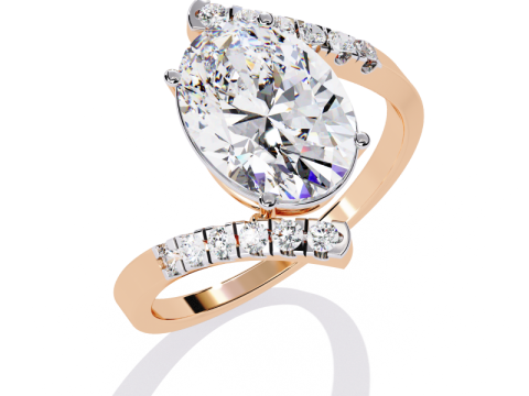 Printable 3D jewelry model of Solitaire Lady Ring with Diamond 3D Modell