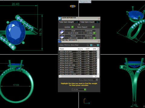 Printable 3D jewelry model of Solitaire Lady Ring with Diamond Modelo 3D