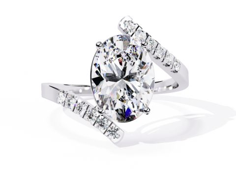 Printable 3D jewelry model of Solitaire Lady Ring with Diamond Modelo 3D