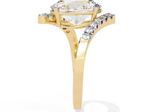 Printable 3D jewelry model of Solitaire Lady Ring with Diamond Modelo 3D