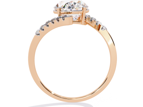 Printable 3D jewelry model of Solitaire Lady Ring with Diamond Modelo 3D