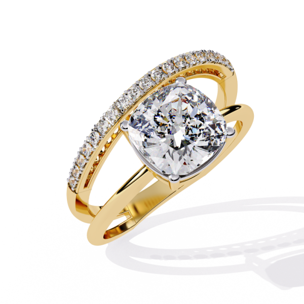 Printable 3D jewelry model of Solitaire Lady Ring with Diamond 3D 모델 .c4d .max .obj .3ds .fbx .stl .blend