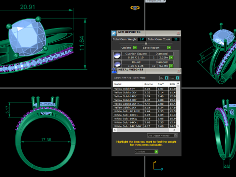 Printable 3D jewelry model of Solitaire Lady Ring with Diamond 3D 모델
