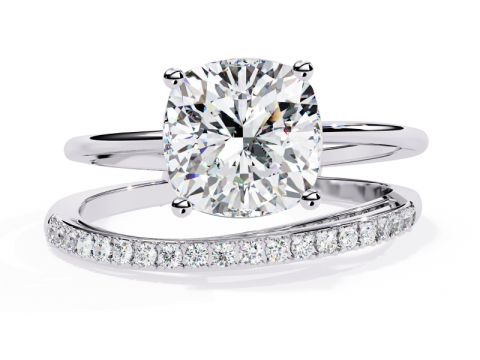Printable 3D jewelry model of Solitaire Lady Ring with Diamond 3D 모델