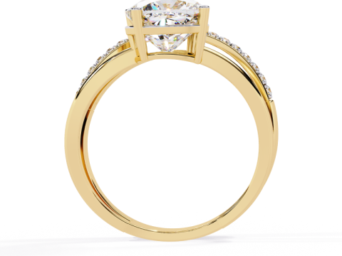 Printable 3D jewelry model of Solitaire Lady Ring with Diamond 3D 모델
