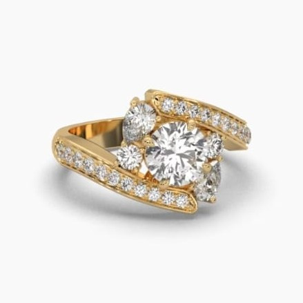Printable 3D jewelry model of Solitaire Lady Ring with Diamond 3D Модель .c4d .max .obj .3ds .fbx .stl .blend
