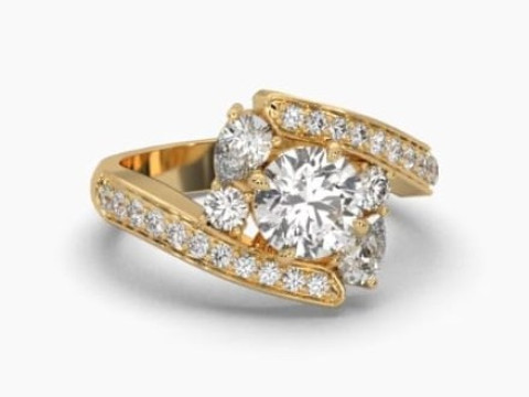 Printable 3D jewelry model of Solitaire Lady Ring with Diamond 3D 모델