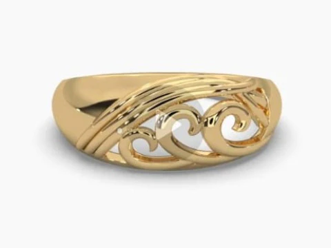 Modelo de joia 3D para impress&atilde;o de Solitaire Lady Ring com diamante Modelo 3D