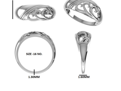 Printable 3D jewelry model of Solitaire Lady Ring with Diamond Modelo 3D