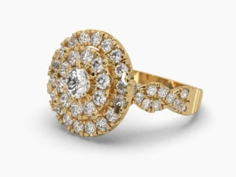 Printable 3D jewelry model of Solitaire Lady Ring with Diamond 3D Model