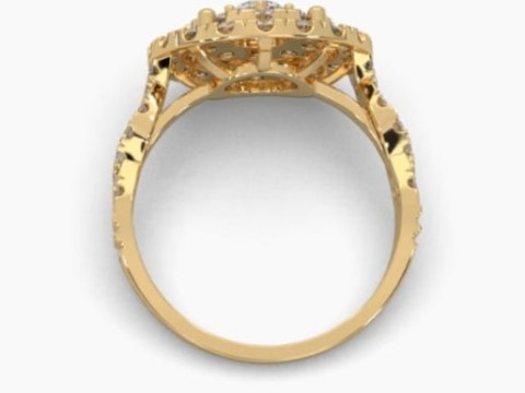 Printable 3D jewelry model of Solitaire Lady Ring with Diamond Model 3D