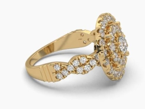 Printable 3D jewelry model of Solitaire Lady Ring with Diamond Model 3D