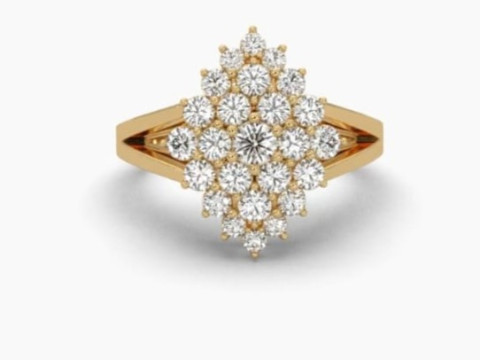 Printable 3D jewelry model of Solitaire Lady Ring with Diamond 3D Modell