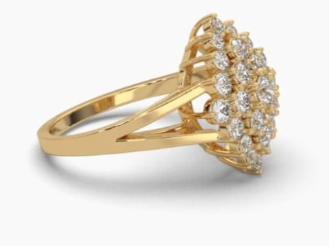 Printable 3D jewelry model of Solitaire Lady Ring with Diamond 3D Model