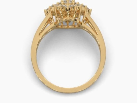 Printable 3D jewelry model of Solitaire Lady Ring with Diamond 3D Model