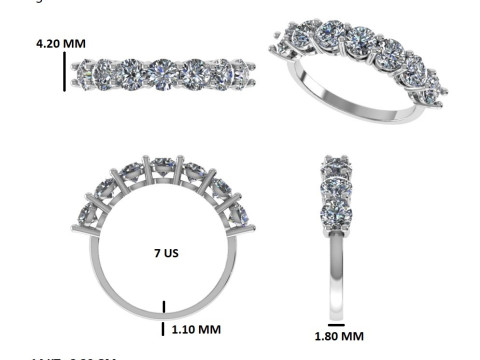 Printable 3D jewelry model of Solitaire Lady Ring with Diamond Modello 3D