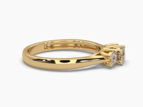 Printable 3D jewelry model of Solitaire Lady Ring with Diamond 3D Model
