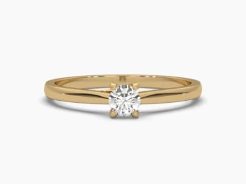 다이아몬드가 포함된 Solitaire Lady Ring의 인쇄 가능한 3D 주얼리 모델 3D 모델