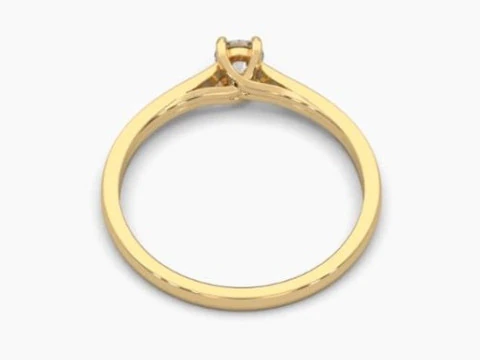 Printable 3D jewelry model of Solitaire Lady Ring with Diamond 3D Model